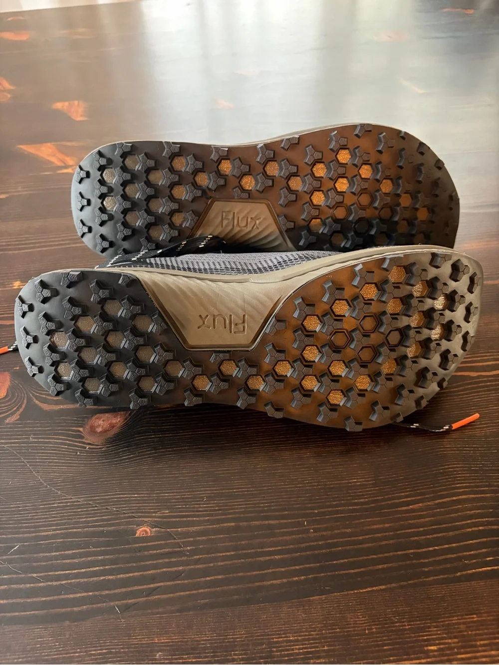 Brand new Men's Gray Flux Footwear Adapt Trail Runner with Orange Heel Tab